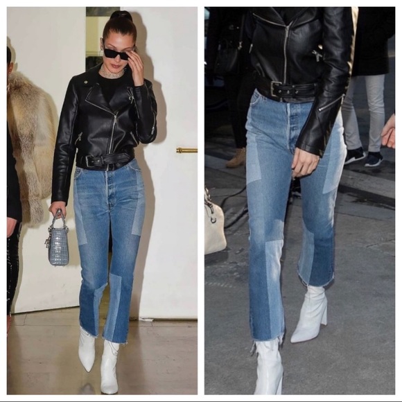 NEW Re/done Levi’s Patchwork Straight Leg Jeans 29 - Picture 8 of 8